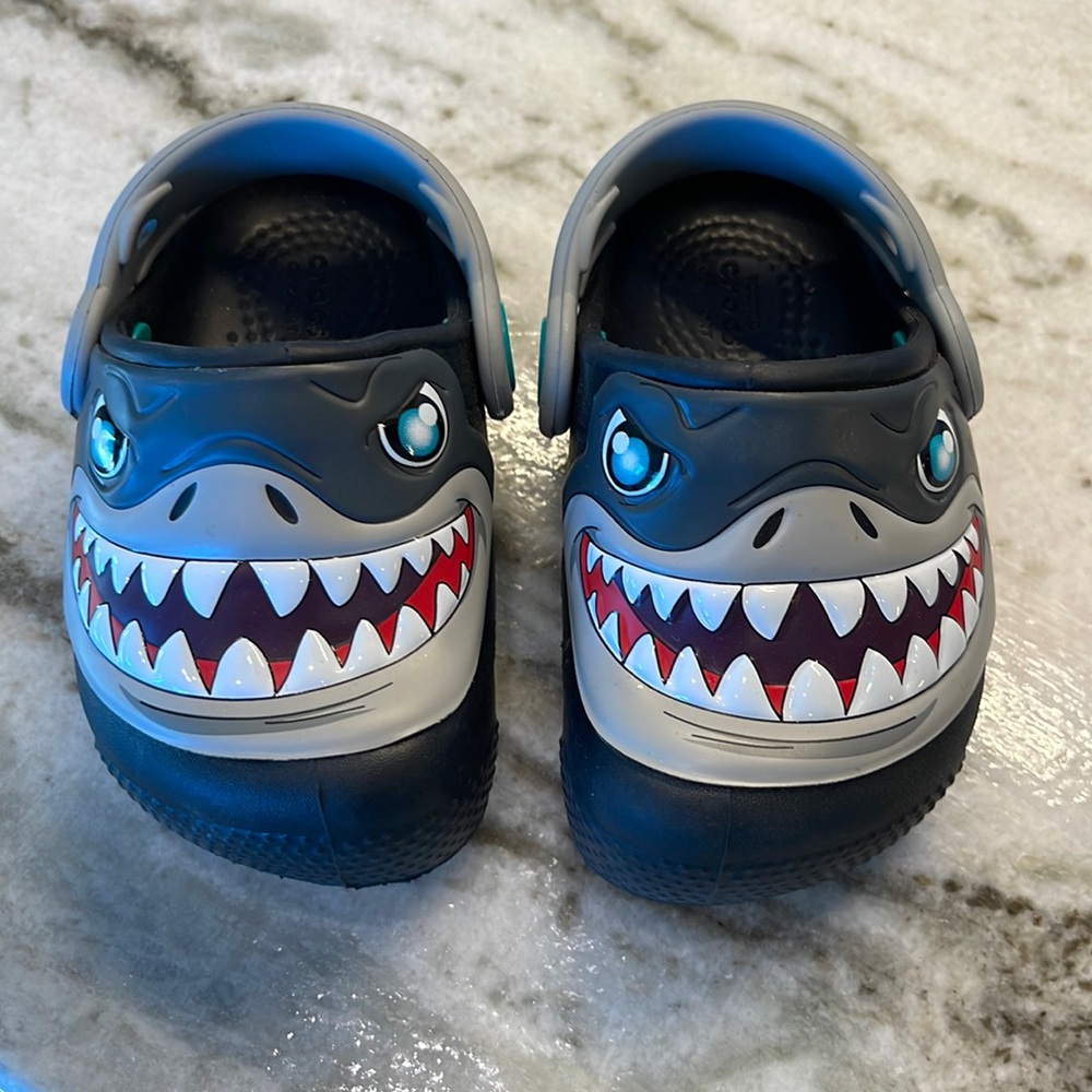 Infant size 4 shark crocs